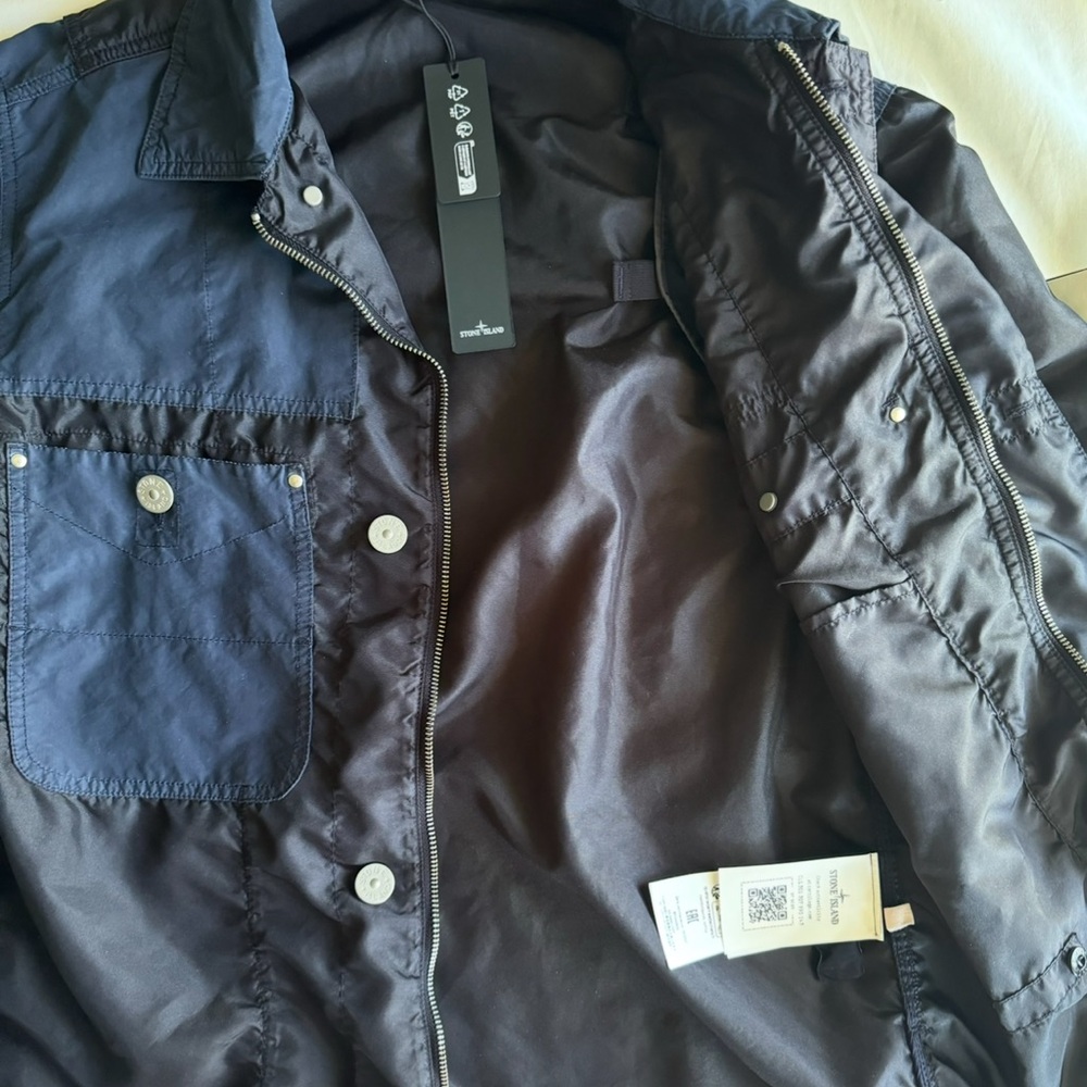 STONE ISLAND Blue/Black TELA Technology Lightweight Jacket sz.M, 100%Genuine,NWT - Picture 4 of 11